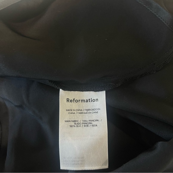 NWT REFORMATION | 100% Silk Petites Layla Silk Skirt in Black Size 6 - Picture 9 of 10